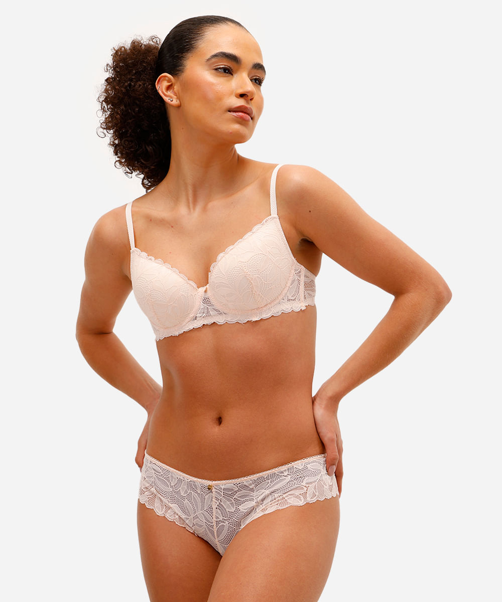 kit de 2 calcinhas caleçon renda floral  colorida