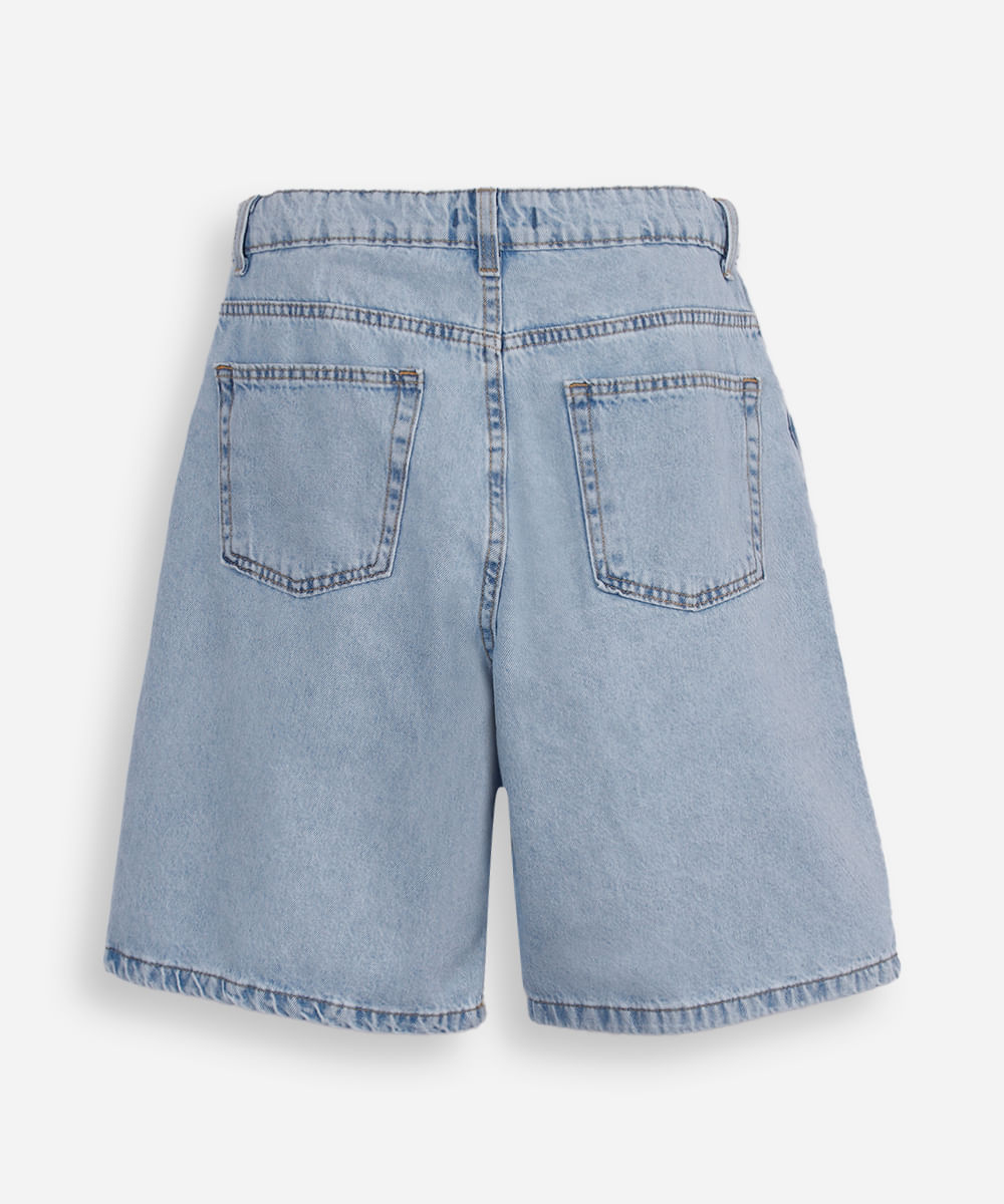 bermuda baggy juvenil jeans azul