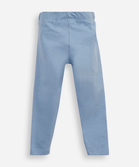 calça legging infantil com glitter azul