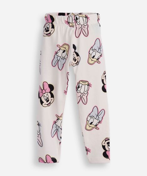 calça legging infantil minnie e margarida off white