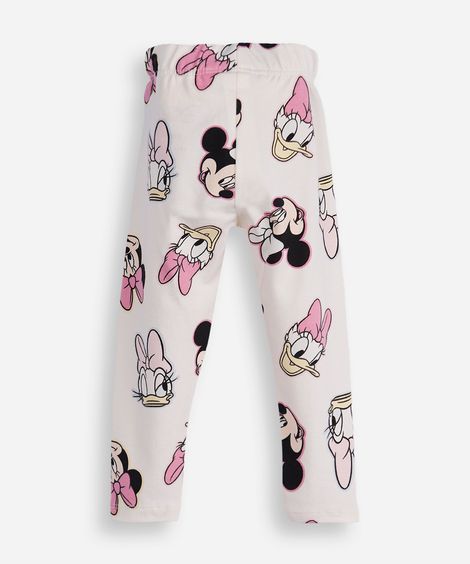 calça legging infantil minnie e margarida off white