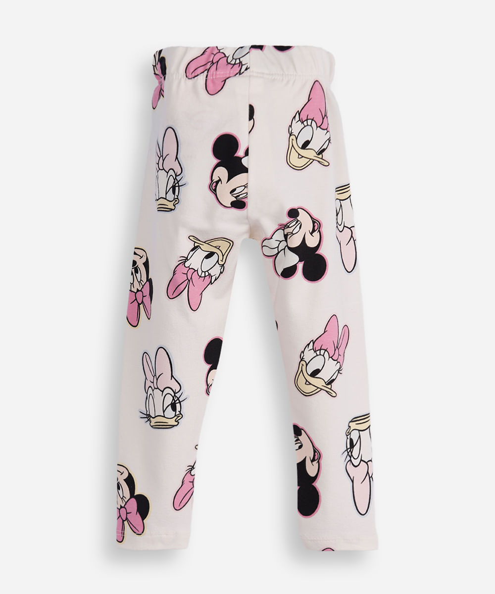 calça legging infantil minnie e margarida off white