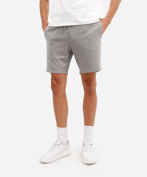 bermuda relaxed moletom cós elastico com cordão verde