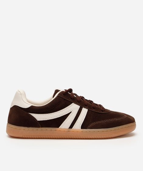 tênis bossa com recortes bicolor ace marrom