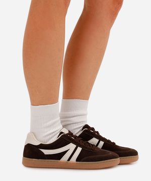 tênis bossa com recortes bicolor ace marrom