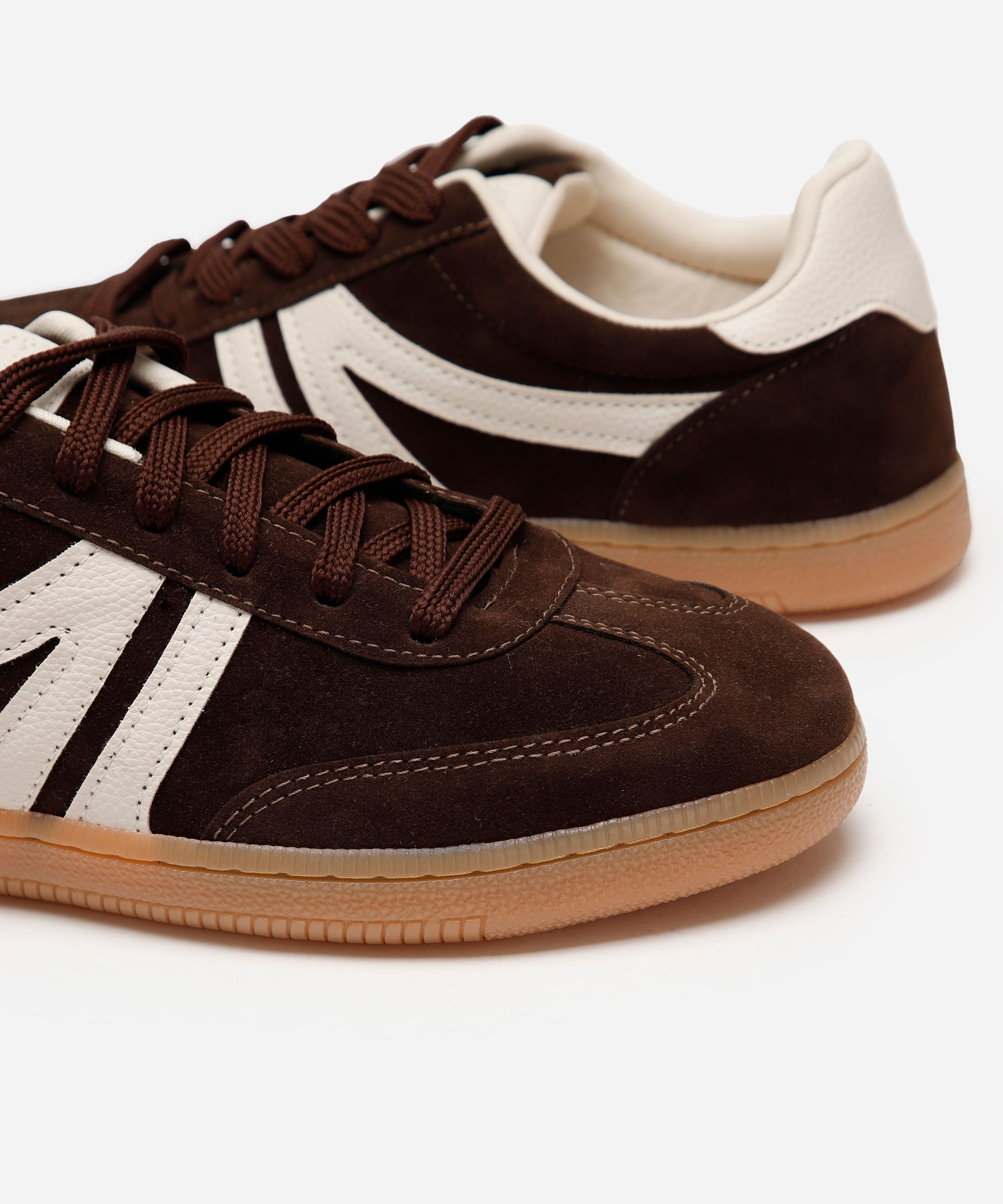 tênis bossa com recortes bicolor ace marrom