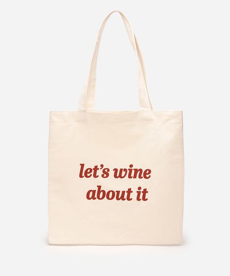 ecobag de algodão lets wine about it bege