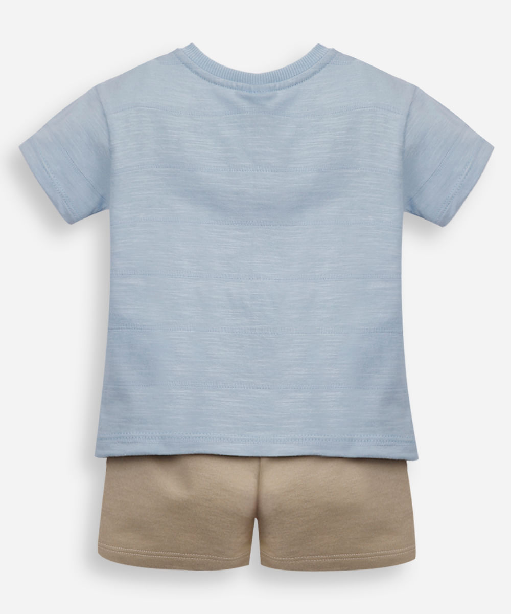 conjunto infantil curto em algodão bluey azul