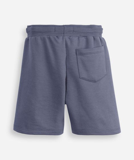bermuda de moletom infantil com recortes azul