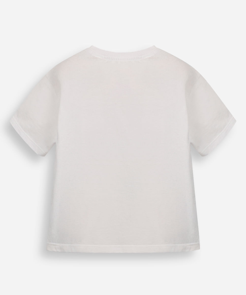 camiseta infantil capygoods com brinde canetinhas laváveis off white