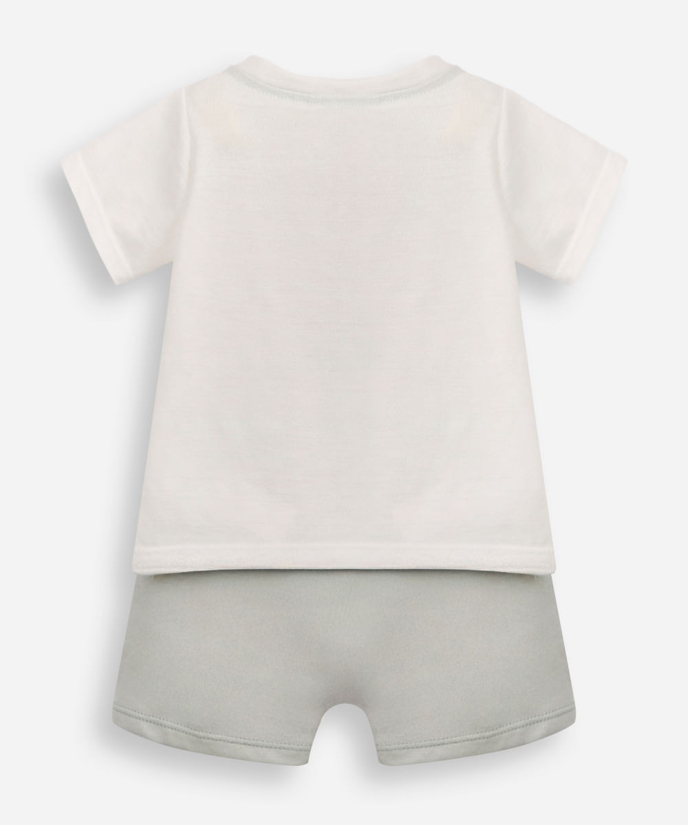 conjunto curto infantil dinossauro verde