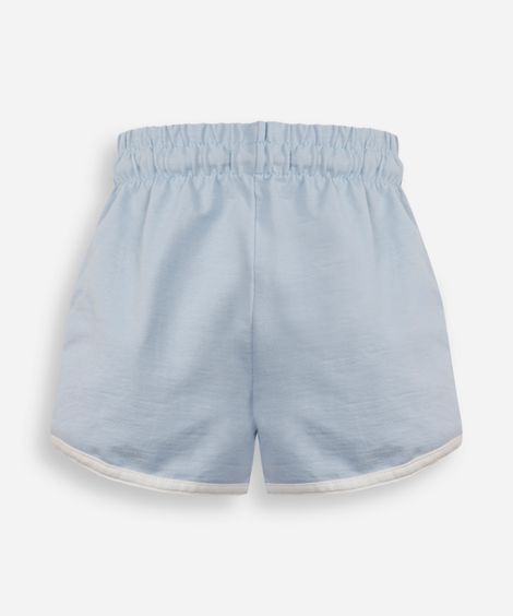 short básico infantil em moletom azul