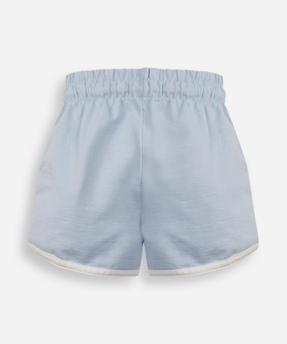 short básico infantil em moletom azul