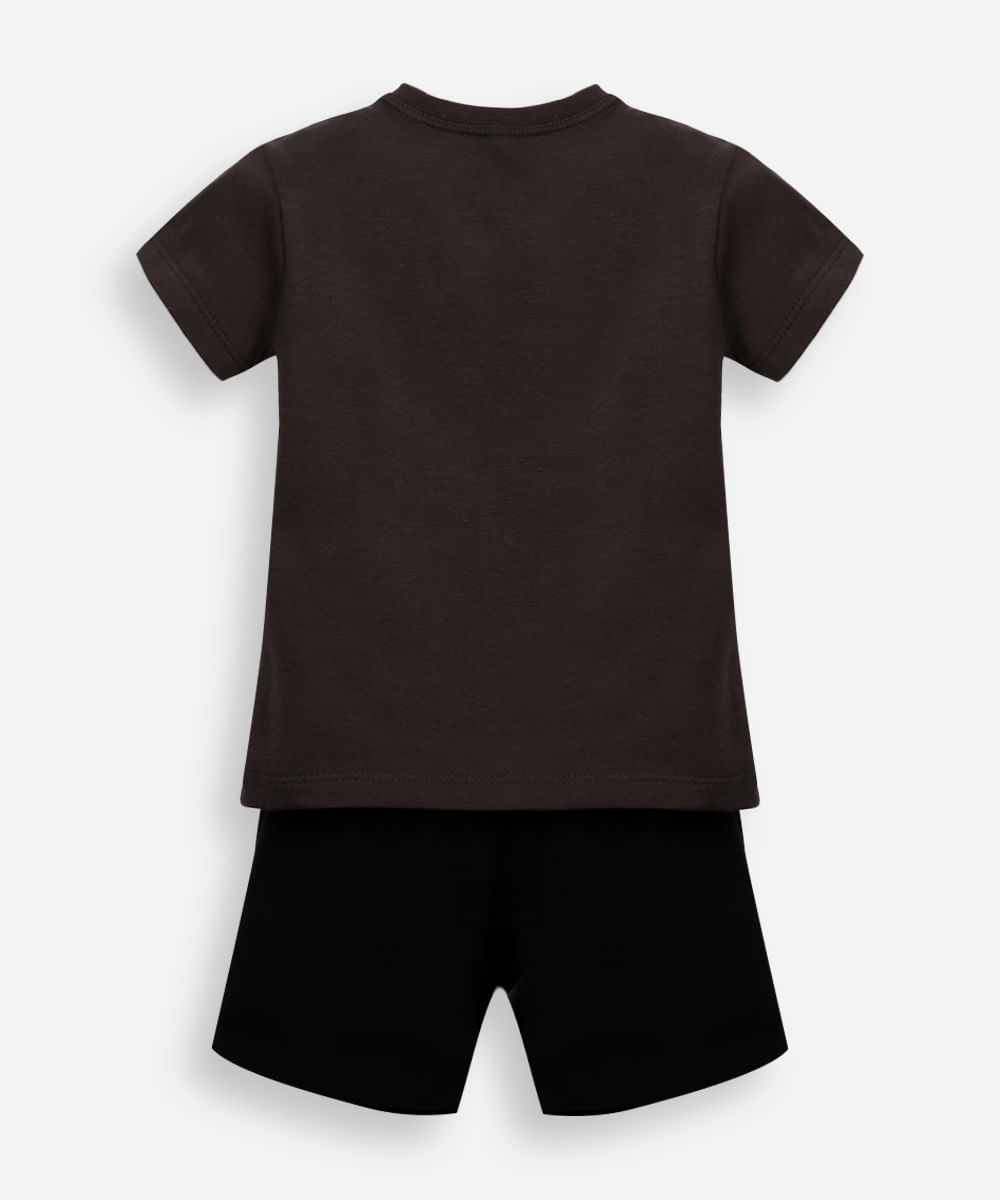conjunto infantil curto os vingadores cinza