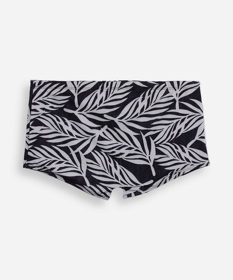 sunga boxer folhagem proteção uv preto
