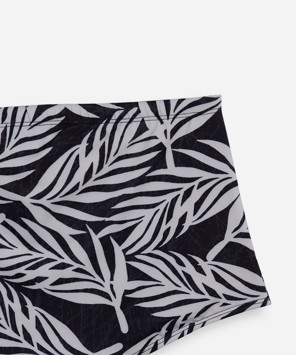 sunga boxer folhagem proteção uv preto