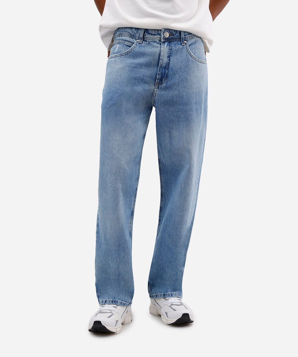 calça baggy masculina jeans azul