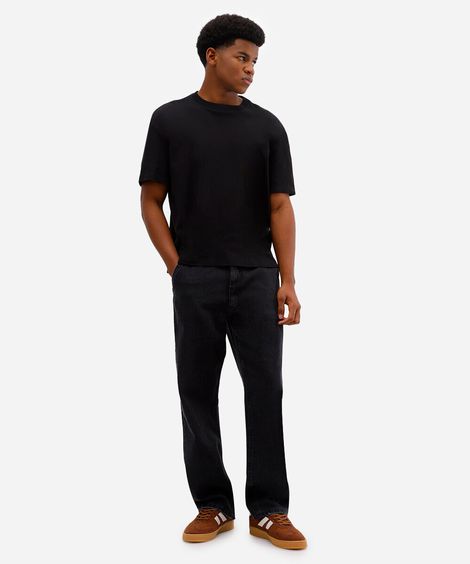 calça baggy masculina jeans preta