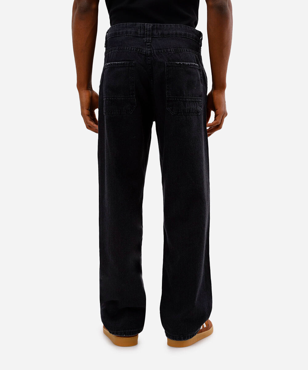 calça baggy masculina jeans preta