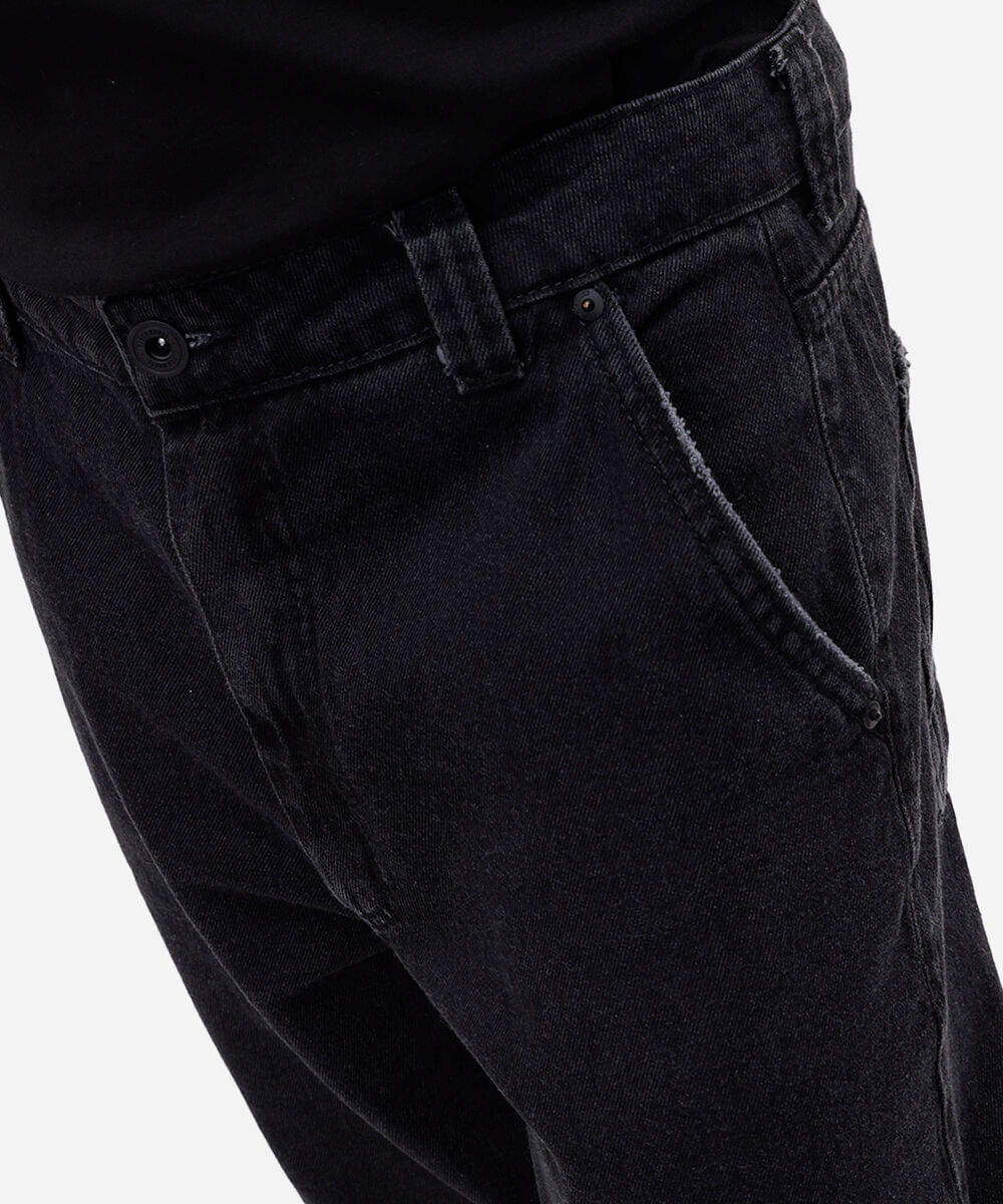 calça baggy masculina jeans preta