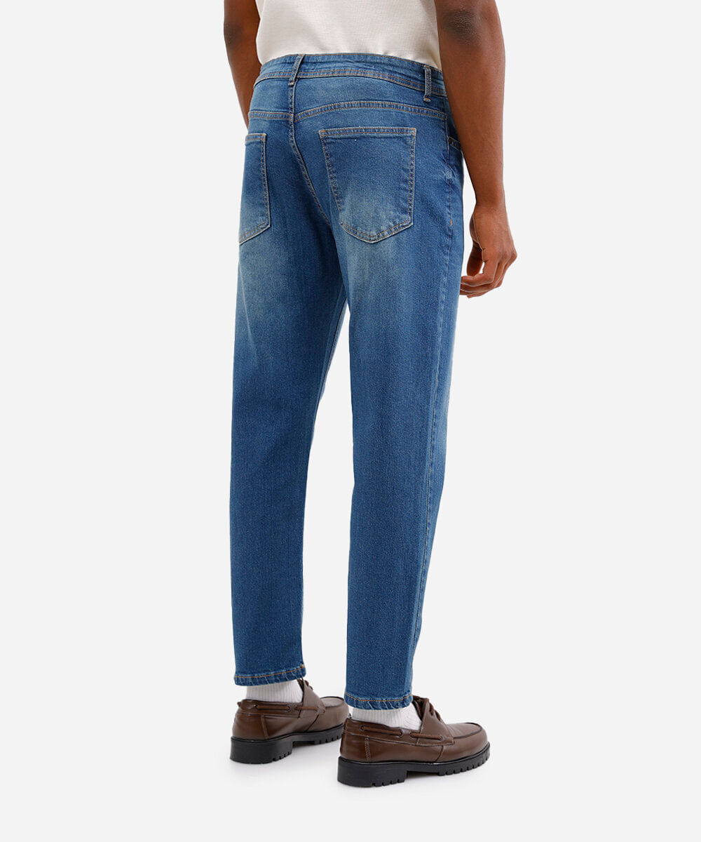 calça slim masculina jeans azul