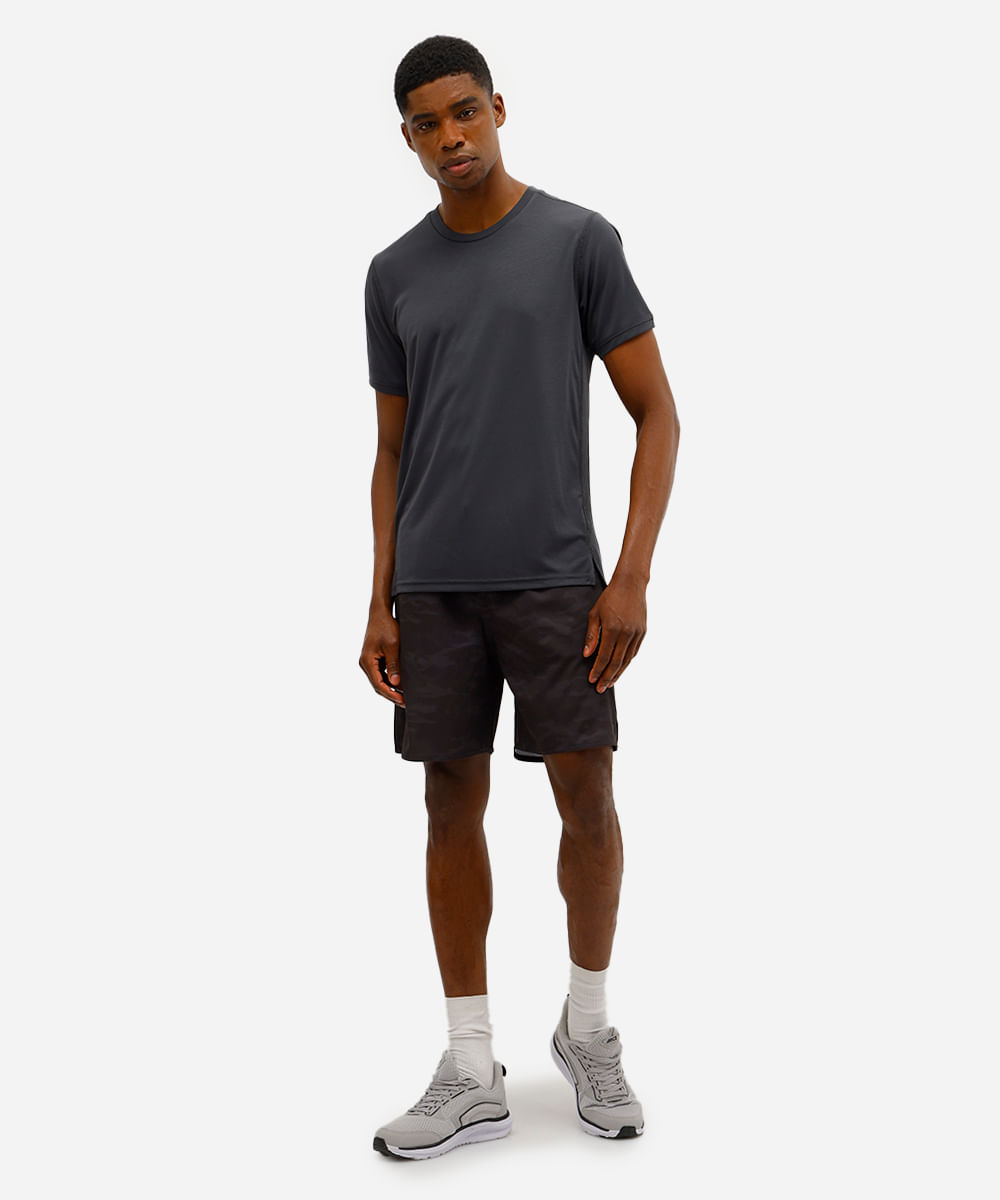 bermuda esportiva masculina camuflada preta