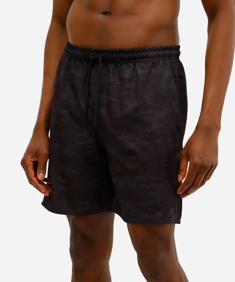 bermuda esportiva masculina camuflada preta
