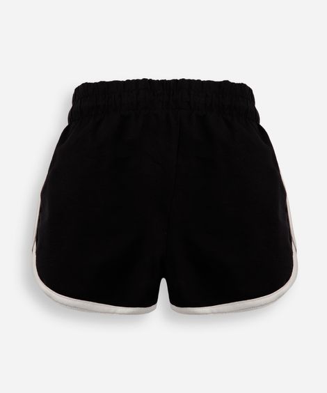 short básico infantil em moletom preto