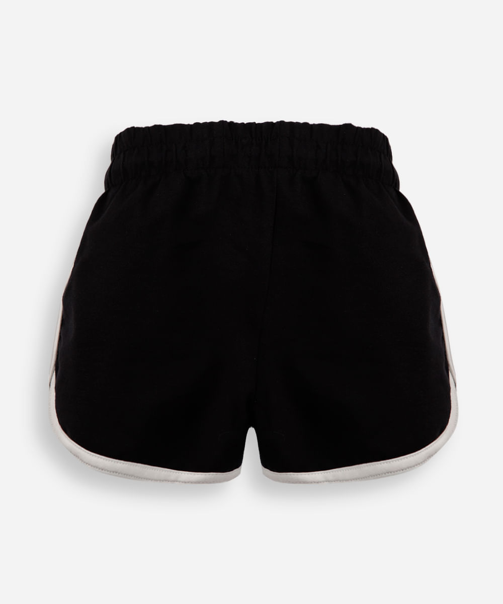 short básico infantil em moletom preto