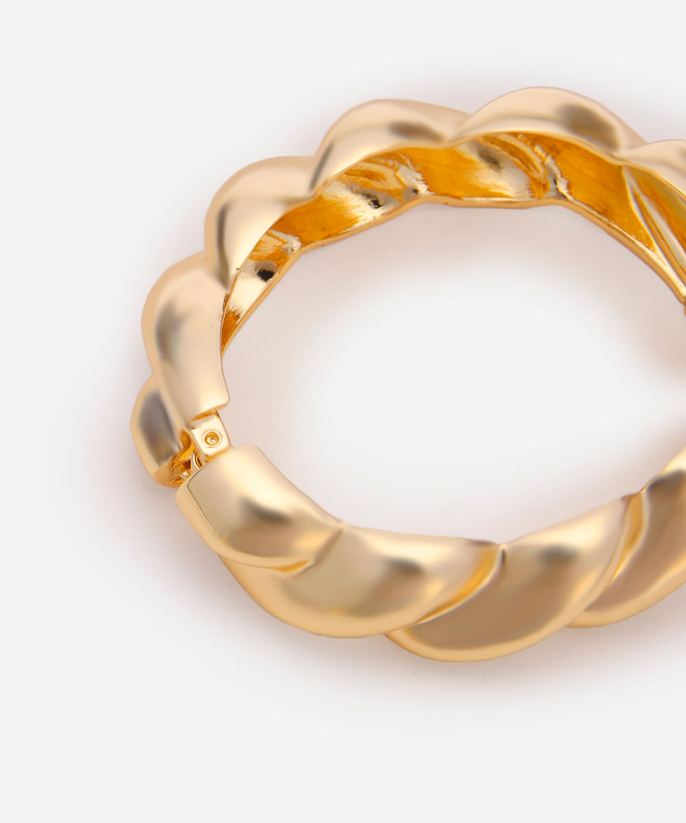 pulseira texturizada dourada