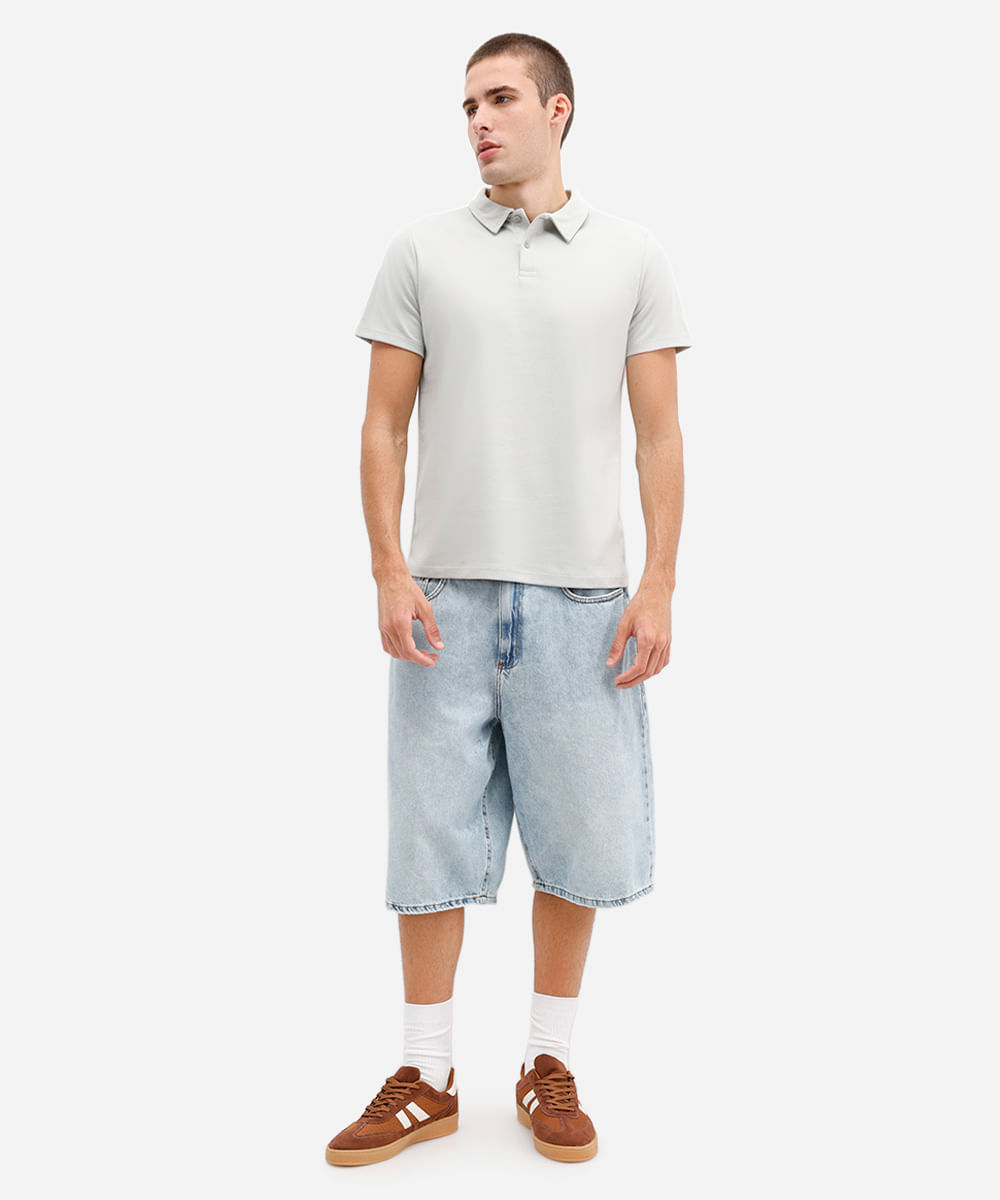 polo comfort masculina de algodão manga curta verde