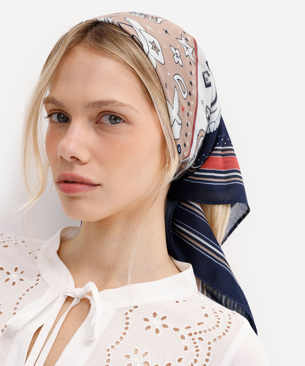 Lenço vintage colorido