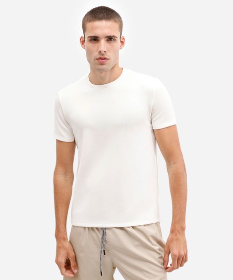 camiseta esportiva slim masculina básica off white