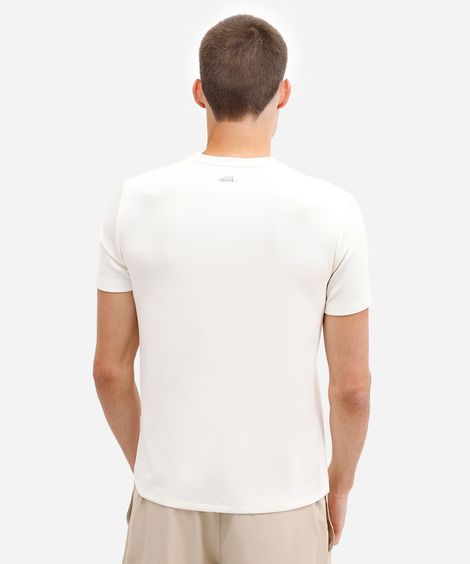 camiseta esportiva slim masculina básica off white