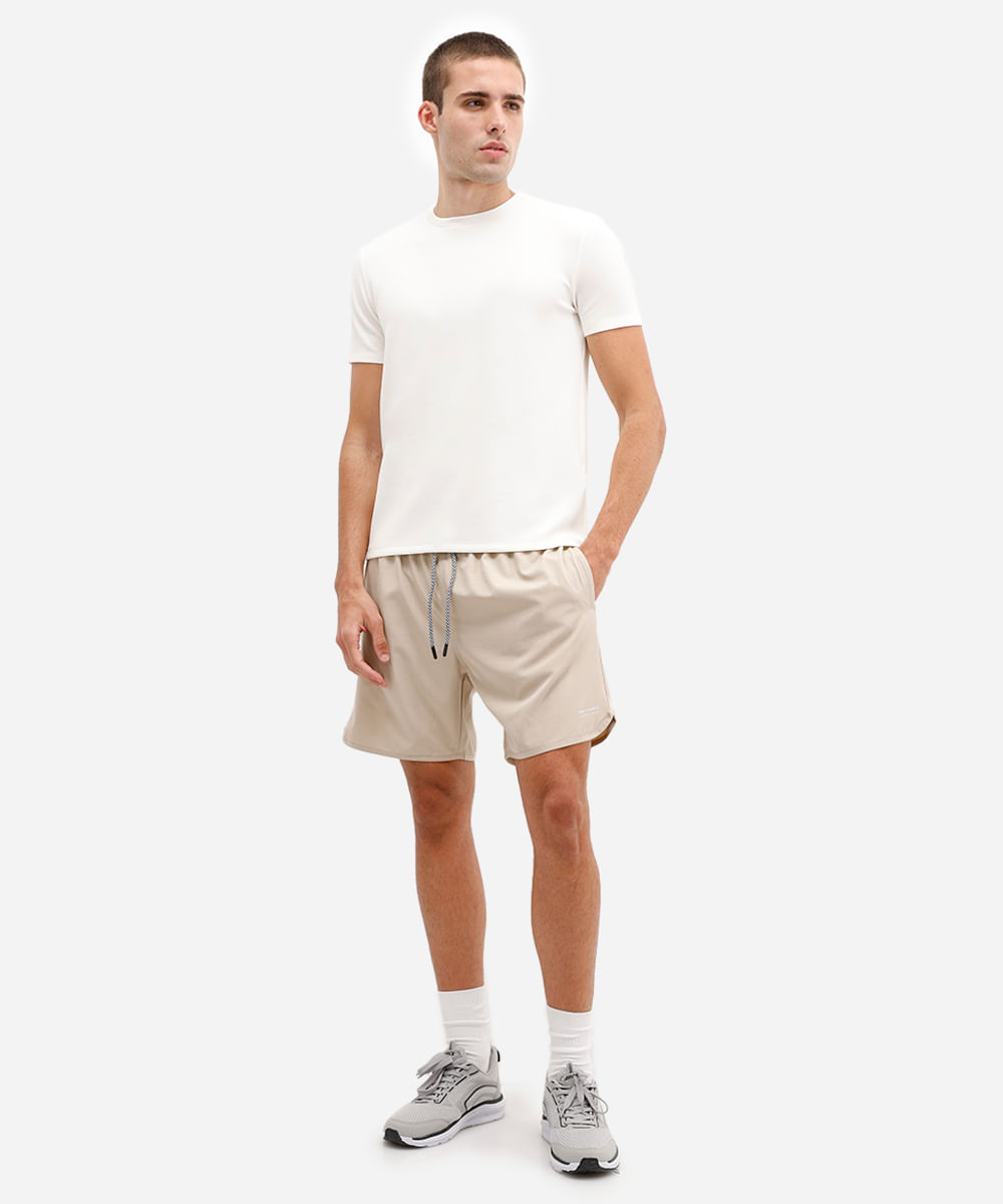 camiseta esportiva slim masculina básica off white