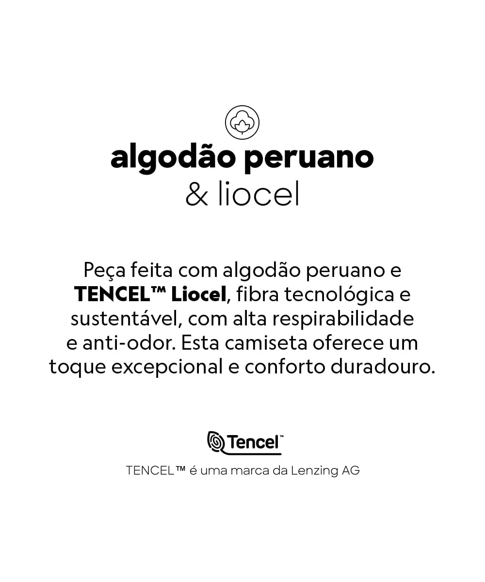 camiseta comfort masculina de algodão peruano e liocel azul