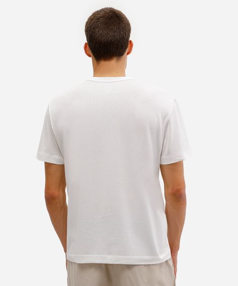 camiseta comfort masculina de algodão peruano e liocel branca