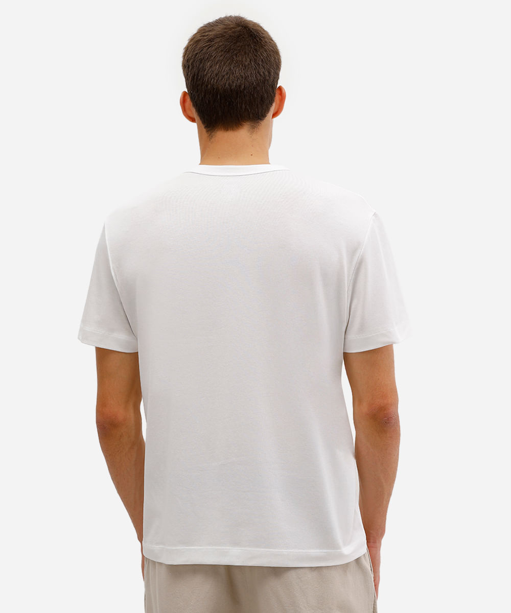 camiseta comfort masculina de algodão peruano e liocel branca
