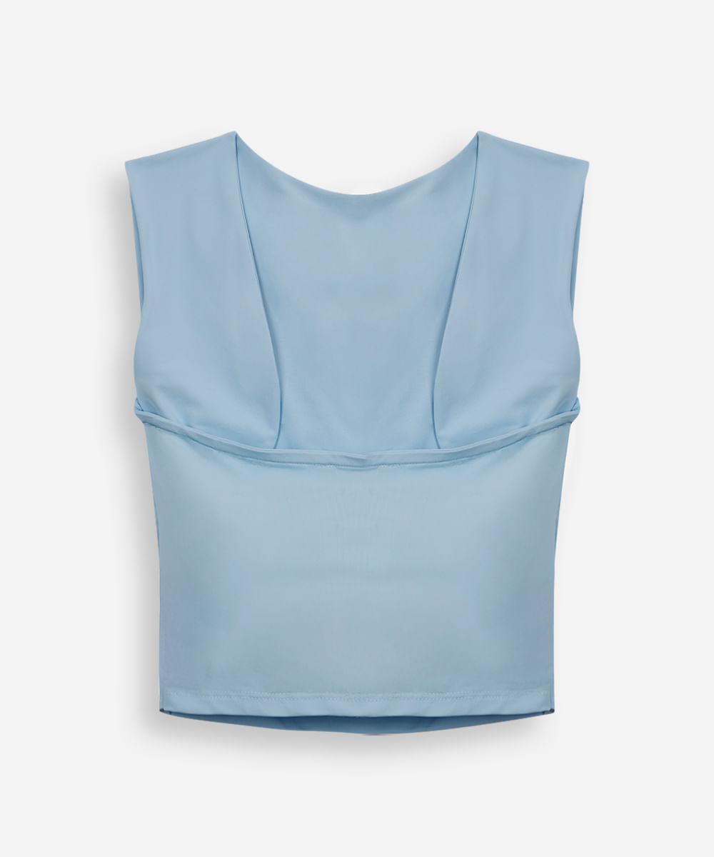 blusa juvenil de poliamida azul