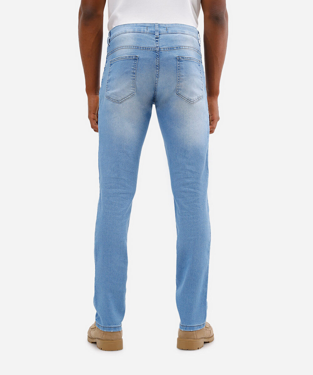 calça jeans slim azul claro