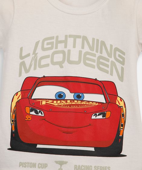 conjunto infantil curto carros bege