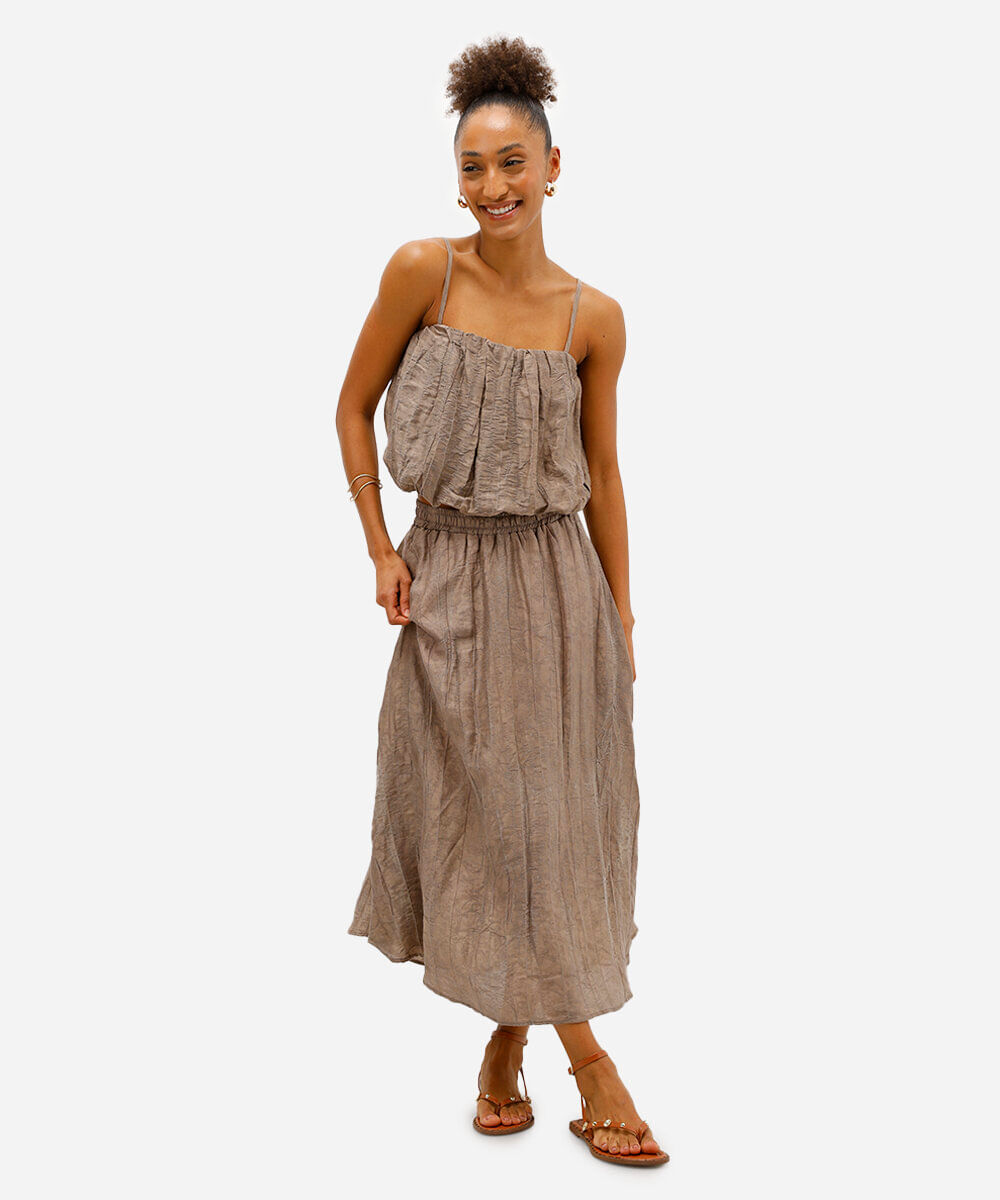 blusa balonê feminina em jacquard floral bege