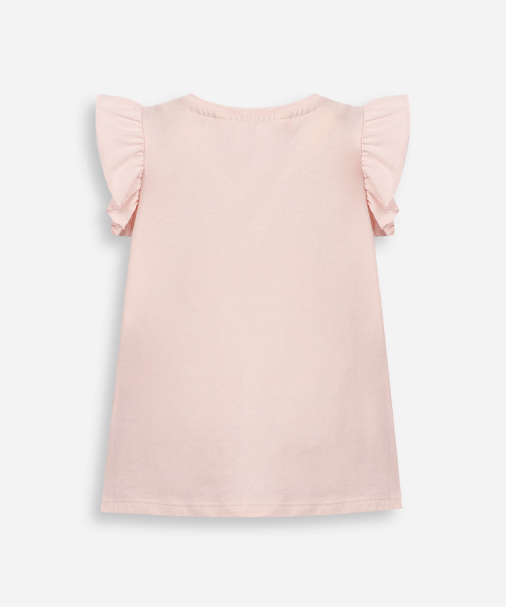Blusa infantil de algodão magali com glitter rosa