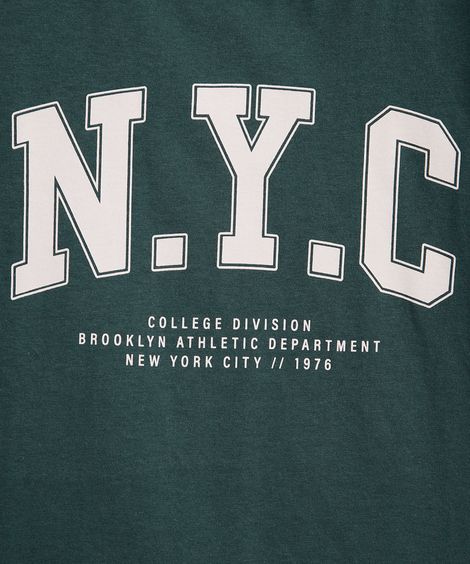 Camiseta infantil manga curta nyc college verde