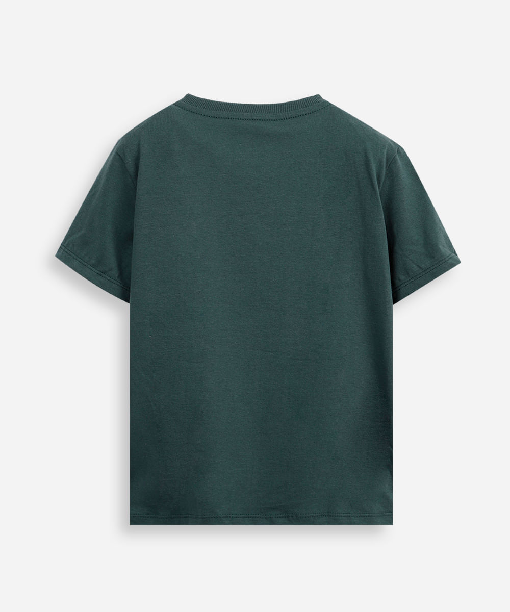 Camiseta infantil manga curta nyc college verde