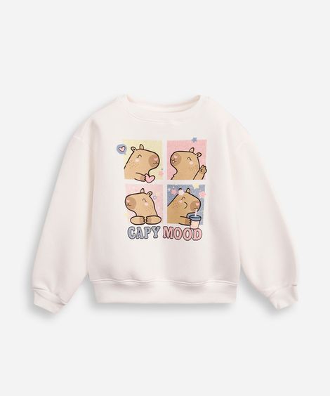 moletom infantil capivara moods off white