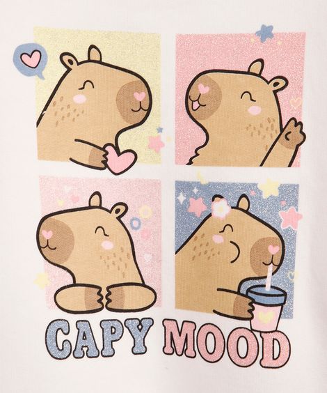 moletom infantil capivara moods off white