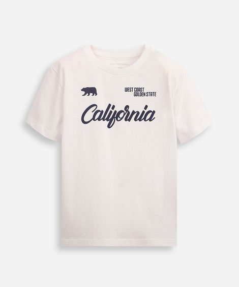 camiseta infantil estampa califórnia off white