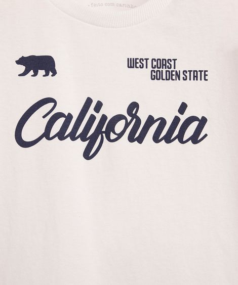 camiseta infantil estampa califórnia off white