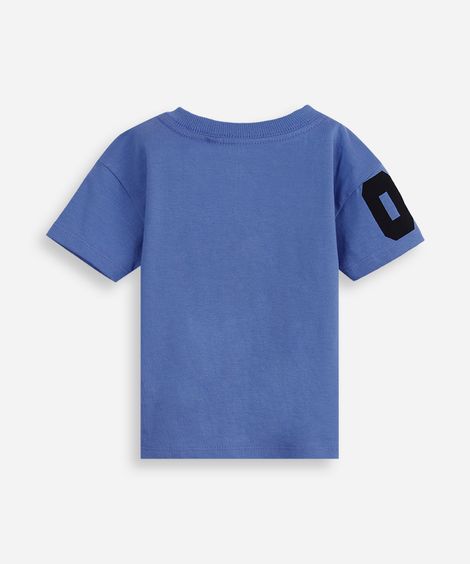 camiseta infantil manga curta super bowl azul
